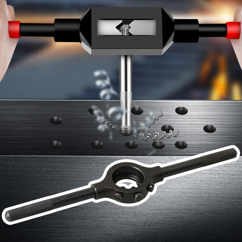 CNBTR Metal Round Die Stock Holder, 3.7cm Dia, 1.0" Thread Tap Wrench Handle, 20.5cm Length Bar Tools