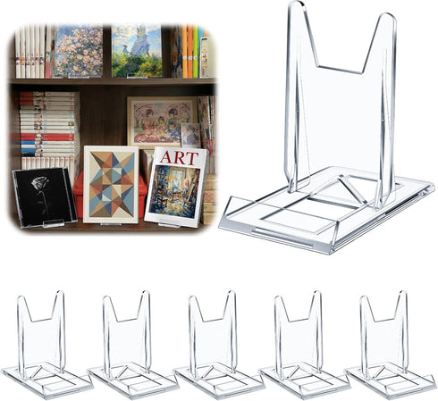 Hushee 5 Pack Acrylic Book Stand for Display Adjustable Clear Book Display Holder