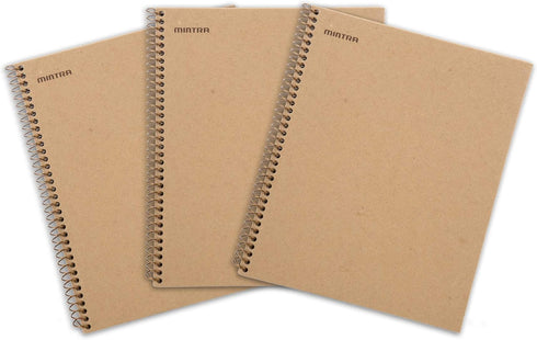 Mintra 100% Recycled Notebooks, Letter Size (8.5in x 11in), Plain Cover, 3-Pack