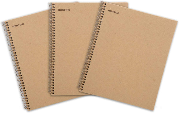 Mintra 100% Recycled Notebooks, Letter Size (8.5in x 11in), Plain Cover, 3-Pack
