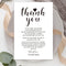 KRUCVOJO 50 Wedding Reception Thank You Cards - Place Setting Cards for Wedding,