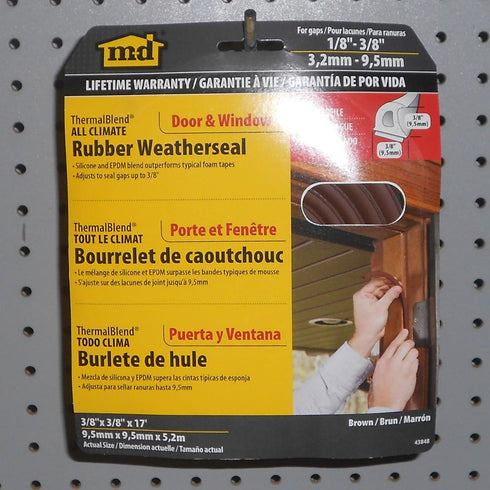 M-D Building Products 43848 All-Climate Thermalblend Weatherseal, Wave Profile, 17 Feet, Brown