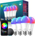 Bulbs, Dimmable Bulb, A19, 9W 800 (4 Pack) Meliya LED Smart Light Color Changing & Timing Smart WiFi and Bluetooth