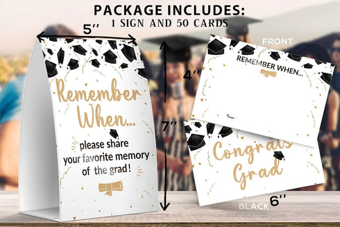Pazag Pack 1 50 2026(008) Graduation Share a Memory Cards - of Sign And Memory Cards, Graduation Party Supplies