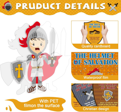gisgfim Armor of God Bulletin Board Decorations, Christian Bible Verse Cutouts for Classroom Decor