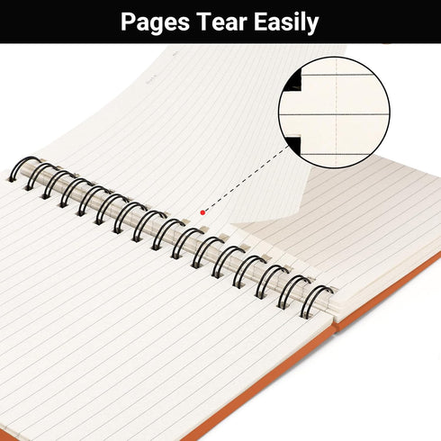 EUSOAR Spiral Journal Notebooks - 12 Pack A5 160 Pages, Tear-off College Ruled Paper, Thick Hardcover, Assorted Colors
