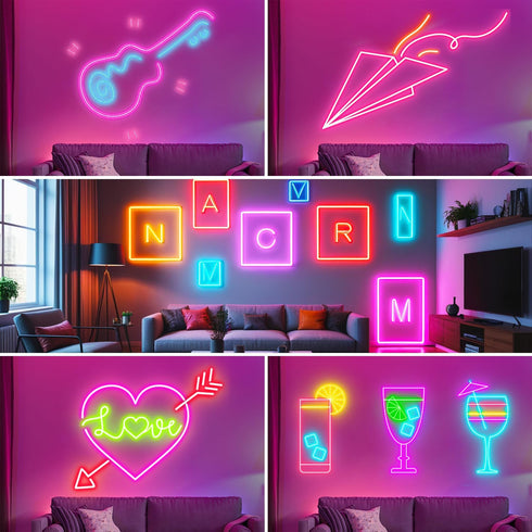 16.4FT 12V Remote,IP65 iNextStation RGB Neon LED Strip Lights, Flexible Rope Lights Color Changing Multiple Modes