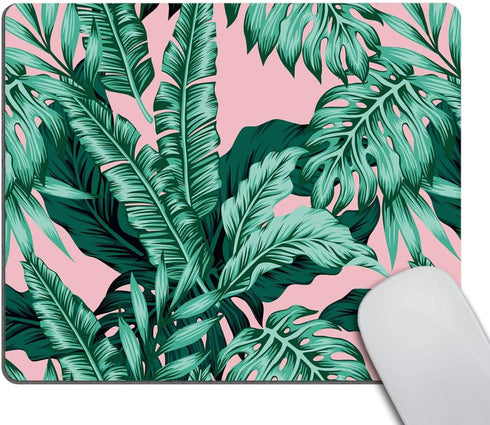 Smooffly Tropical Green Leaves Non-Slip Rubber Gaming Mousepad for Computers Laptop