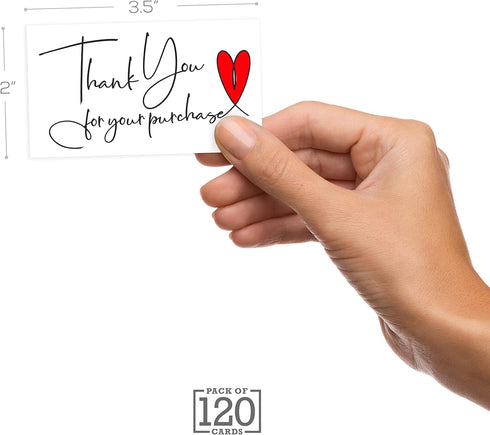 Easykart 120 Thank You For Your Purchase Cards, 300 Gsm Thick Board, Business Card Sized, Small Business Owners
