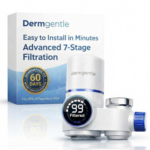 Dermgentle Skincare Water Filter PRO, Bathroom Sink Faucet Filter for Skin Care, Clinically