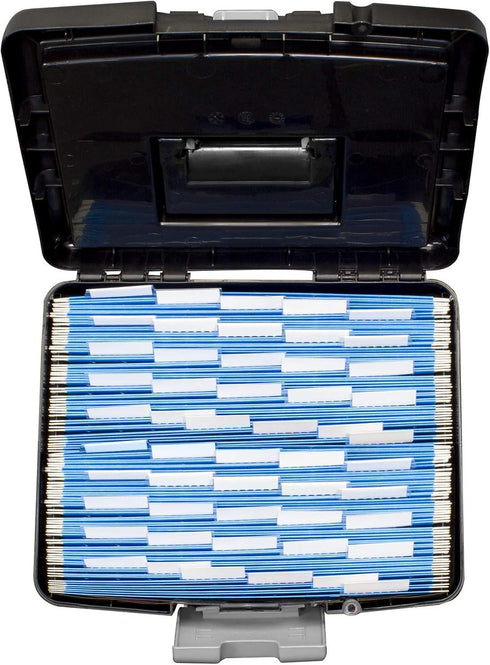 Storex File Storage Box with Translucent Storage Lid, Black, 2-Pack