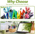 Marbrasse Bamboo Art Supply Organizer, Rotating Pencil Pen Holder for Office Supplies