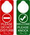 Do Not Disturb Door Hanger Sign, 2Pack Double Sided Please Do Not Disturb and Welcome Please Knock, 9 X 3 inches