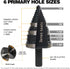 1/4 to 1-3/8 Inch Step Drill Bit, M2 High Speed Steel for Hole Drilling in Various Materials