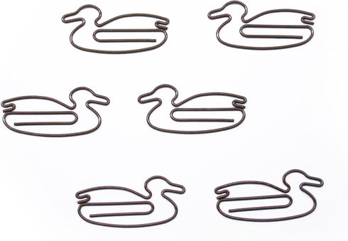 Duck Shaped Paper Clips Great for Paper Clip Collectors or Office Gift - Comes in Round Tin with Lid and Gift Box (Brown 100 Count) by Butler in the Home