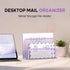 SUPEASY Mail Organizer, Desktop File Organizer Mesh Metal Mail Holder with 3-Slot, Office Envelope Organizer (Purple)