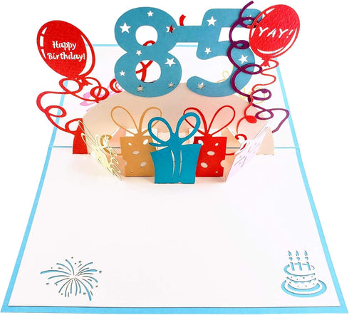 iGifts And Cards Happy 85th Birthday - 3D Pop Up Greeting Card, Unique Celebration for Husband, Wife, Friend