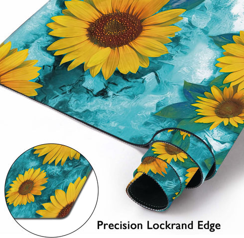 Modern Abstract Art Sunflowers Gaming Mouse Pad, XXL Large Desk Mouse Pad with Stitched Edges, Waterproof