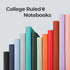 RETTACY Journaling Notebooks 2-Pack, A5 College Ruled, 192 Numbered Pages, 100 GSM Acid-Free Paper, Leather Hardcover,