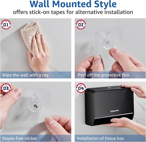Paper Towel Dispenser Wall Mounted, Multifold Hand Towel Dispenser for Kitchen Bathroom Home Business, Trifold/C Fold/Z