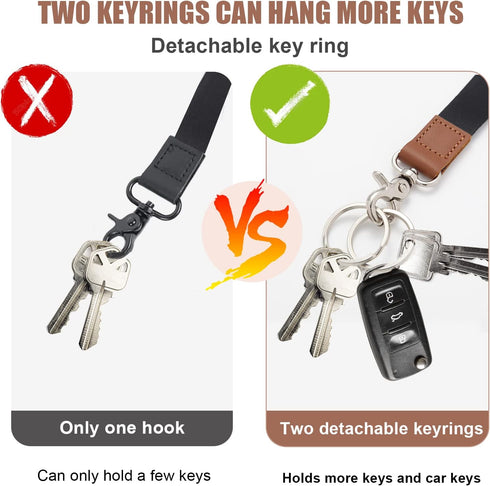 Lanyards for Keys, Black Long Keychain Lanyard for Women and Men, Cute Neck Lanyard for ID Badges