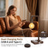 Dimmable 6W Bulb Industrial Table Lamp for Bedroom, Fully Bedside Lamp with USB C+A Ports, Vintage Lamp with Water Pipe