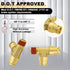 Siptenk 3/8" OD Tube 1/4" Side NPT Brass Tee Union DOT Air Fittings, 3PCS for Truck Trailers