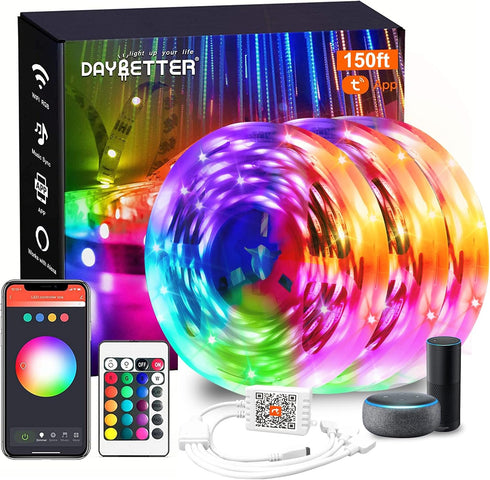 DAYBETTER Smart WiFi Led Lights for Bedroom 150 ft, Tuya App Controlled