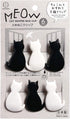 Cat-shaped Bag Clips, Chip Clips, Paper Clips, Pack of 6, Made in Japan
