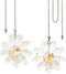 LFERS LEFERS Ceiling Fan Pull Chain, 2 Pieces 1.8" Crystal Glass Flower Pendants