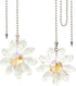 LFERS LEFERS Ceiling Fan Pull Chain, 2 Pieces 1.8" Crystal Glass Flower Pendants