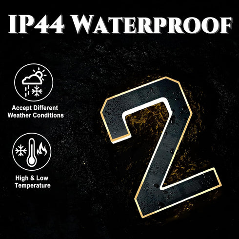ISUNMEA 9 Inch (8-Black, 9IN) Solar Lighted House Numbers for Outside, Light Up Waterproof LED Address Numbers Signs