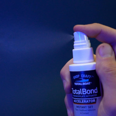 TotalBoat CA Glue Accelerator Spray, 2 oz TotalBond Activator for Instant Drying Cyanoacrylate Super Glue