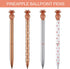 Outus Pineapple Pens, 12 Pieces Metal Ballpoint Pens in Rose Gold for Graduate Back to School Gifts, Black Ink