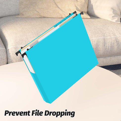 Extra Capacity Plastic Hanging File Folders, 12 Pack Heavy Duty 2 Inch Expansion, Letter Size Accordion Pocket