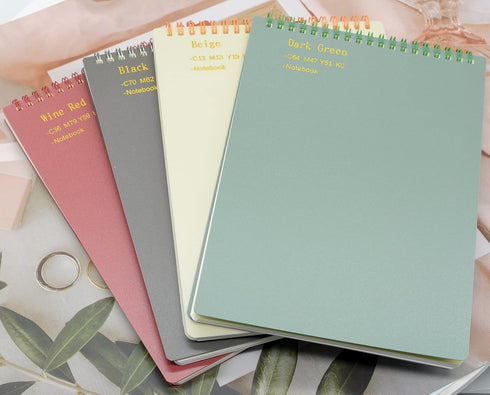 Yansanido Top Bound Spiral Notebook, 4 Pcs 4 Color 9.8 Inch x 6.9 Inch B5 Size Thick Plastic Hardcover 7mm College Ruled Paper 80 Sheets (160 Pages) Journal for School and Office Supplies (4 Pcs B5)