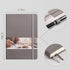 EMSHOI A5 Graph Paper Notebook - 256 Pages, Hard Cover, 120gsm Thick Paper, Smooth PU Leather, Inner Pocket, Dark Grey