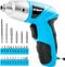 Hi-Spec 27pc 3.6V Blue USB Small Power Electric Screwdriver Set, Cordless & Rechargeable with Driver Bit Set