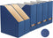 Magazine Holder, File Holder and Desk Organizer, Cardboard Book Organizer for Documents, 6-Pack Classic Blue
