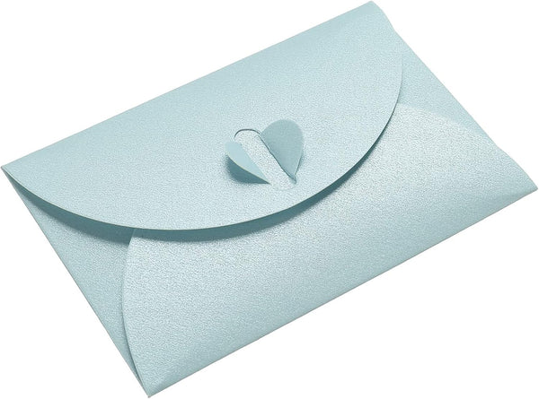PATIKIL Mini Envelopes, 24 Pack Heart Clasp Tiny Items Storage, Cute Present Card Holder for Wedding Party