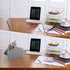 TV Remote Holder Tray with 5 Compartments, PU Leather Caddy for Media Remote Storage, Glasses, Makeup Brush (Grey)
