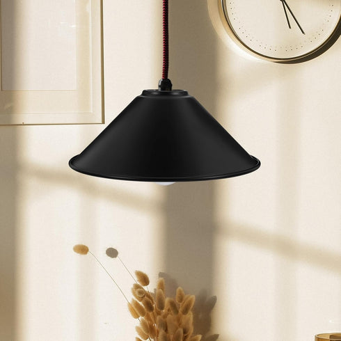8.46 Inch UPKOCH Industrial Style Metal Lampshade Black Vintage Pendant Light Shade for Hanging Light Fixtures
