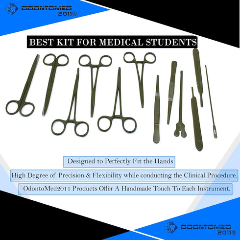 OdontoMed2011 Dissection Kit, 24 Pcs Advanced Lab Kit for Anatomy & Biology Students