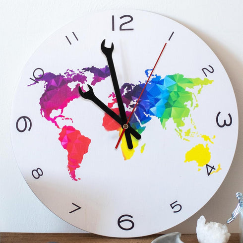 Wall Clock Mechanism Replacement Kit - Creative Wrench Shaped Clock Hands and Motor, Battery Operated DIY Clock Parts