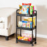 Gagee 3 Tier Rolling Cart with Wheels and Handle,Rolling Storage Cart for Office, Living Room, Laundry