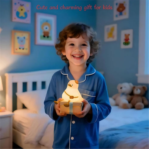 lurk deep Dimmable,Rechargeable Duck Night Light for Kids,Touch Portable and Squishy Silicone Led Nightlight,Kawaii