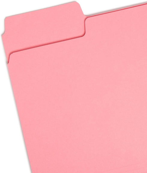 Smead SuperTab File Folder - Oversized 1/3-Cut Tab, Letter Size, Dark Pink, 12 per Pack