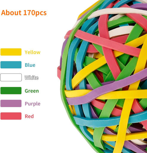 Eagle Rubber Band Ball with 170 Bands Per Ball in Assorted Colour for Crafting and Organizing