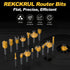 15PCS Set 1/4 Inch Router Bits Shank - Tungsten Carbide Woodwork Tools with Wood Case for Beginners, Doors, Cabinets