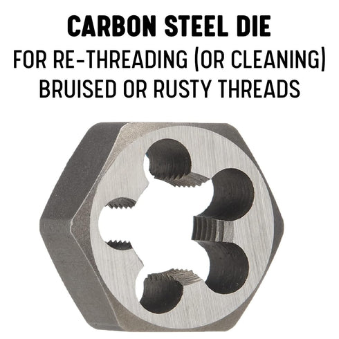 Drill America DWT Series 9/16"-12 Carbon Steel Hex Rethreading Die